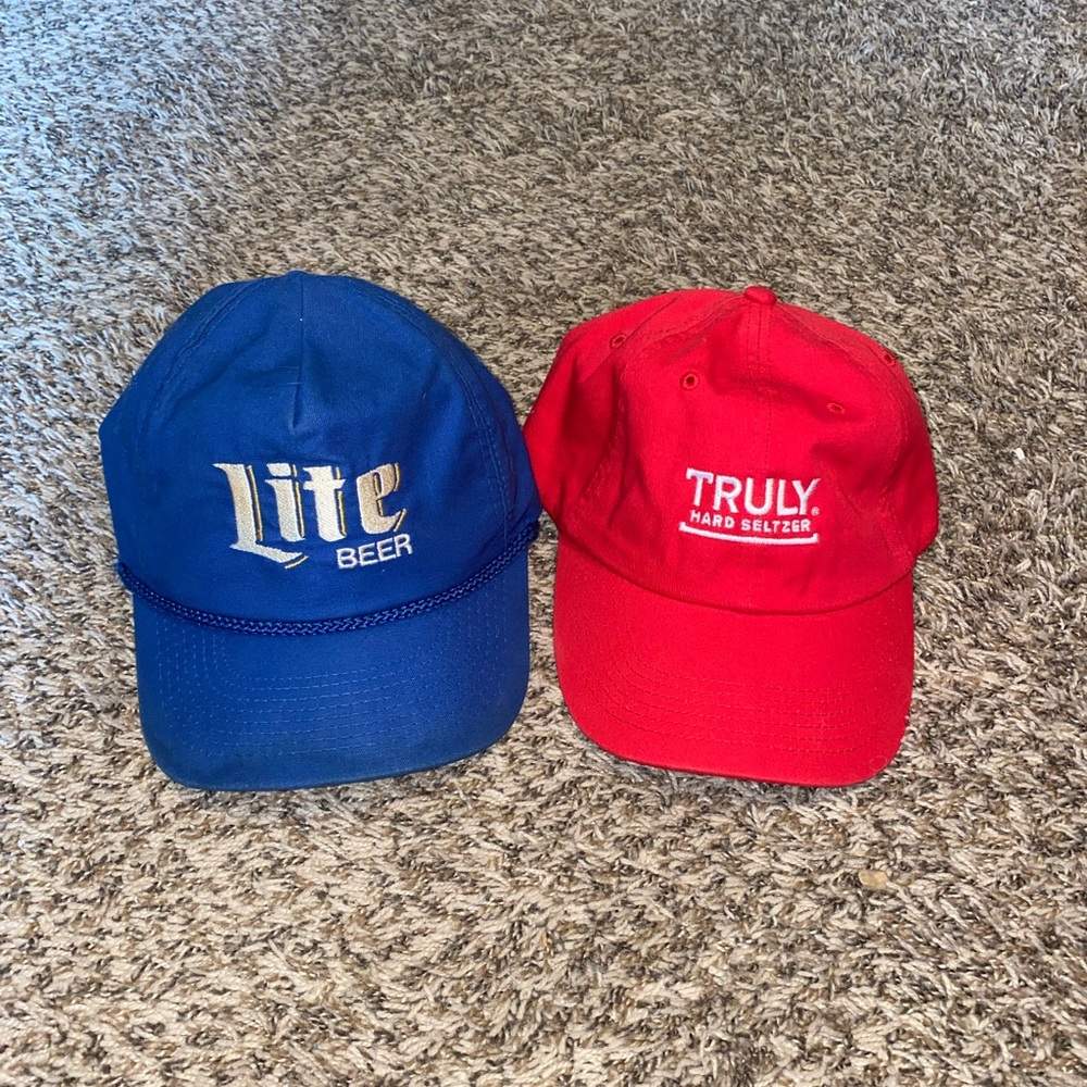 Miller Lite Rope and Truly Hard Seltzer Hats